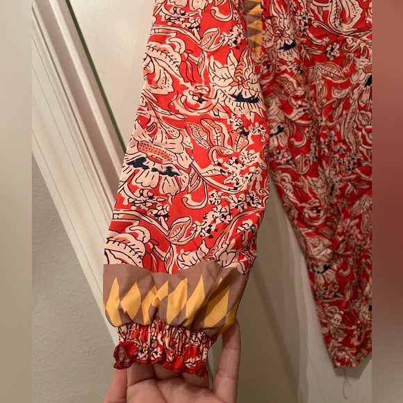 NWOT Bright, Multicolored Smocked Top - Picture 2 of 7